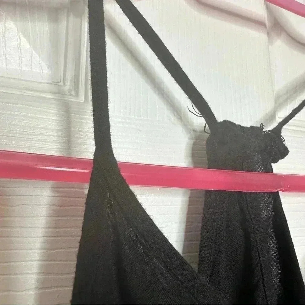 Spaghetti Strap Tank Top Flowy Black Size Extra Small - Picture 4 of 16
